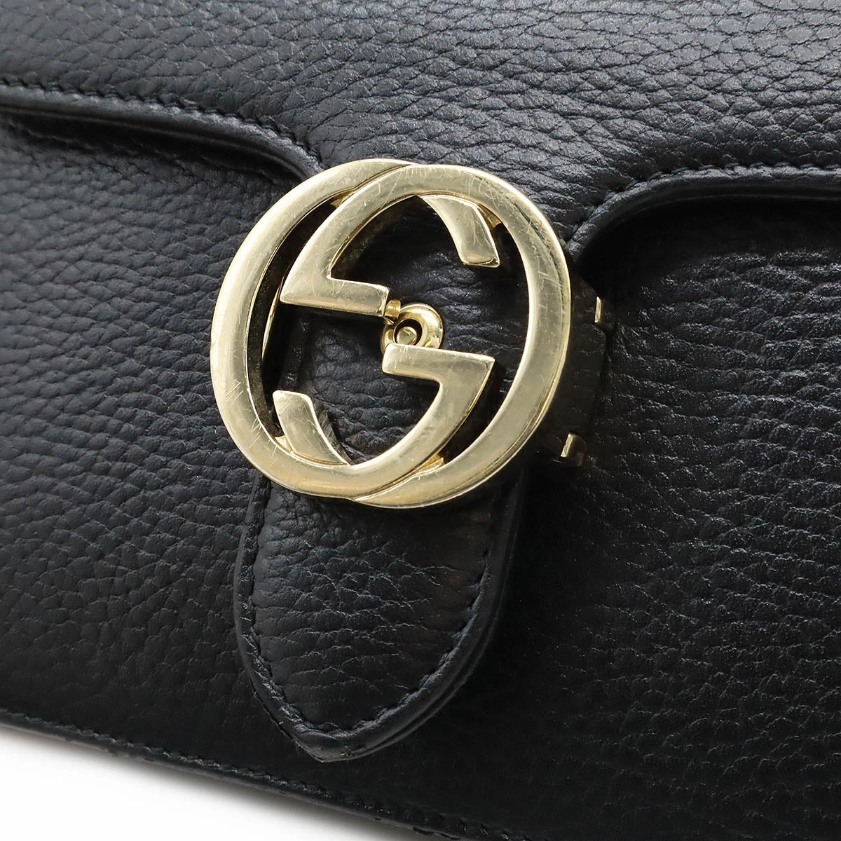 Gucci Leather Interlocking G Chain Shoulder Bag