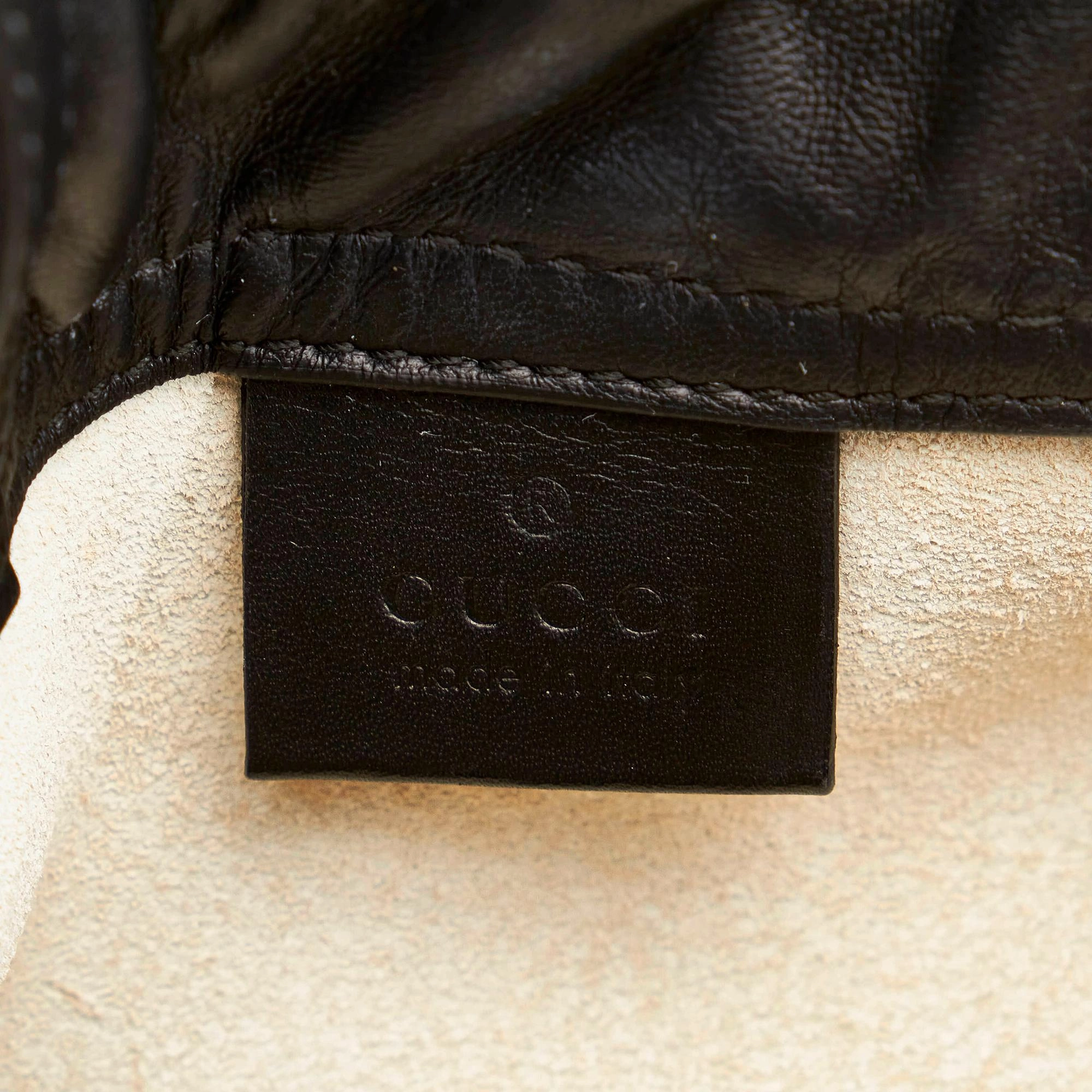 Gucci Logo Drawstring Leather Backpack (SHG-32109)