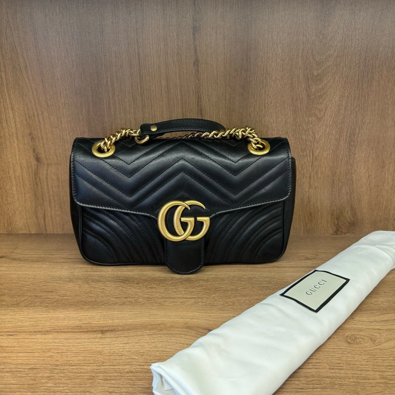 Gucci Marmont Black Leather Crossbody Bag Small