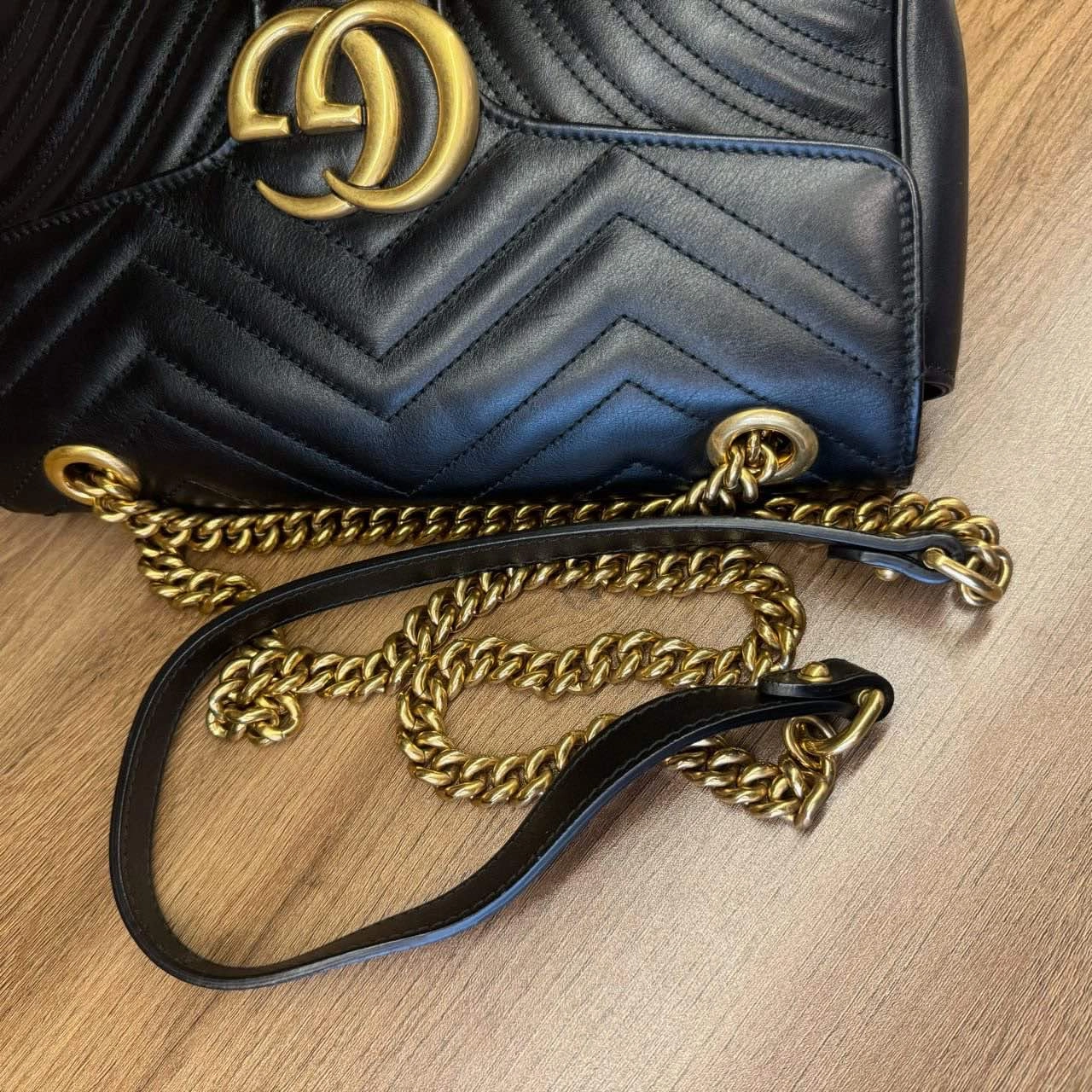 Gucci Marmont Black Leather Crossbody Bag Small