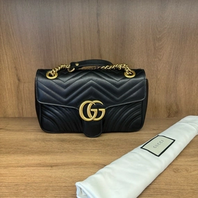 Gucci Marmont Black Leather Crossbody Bag Small