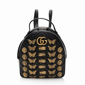 Gucci Matelasse Leather GG Marmont Animal Studs Backpack (SHF-1Xptvj)