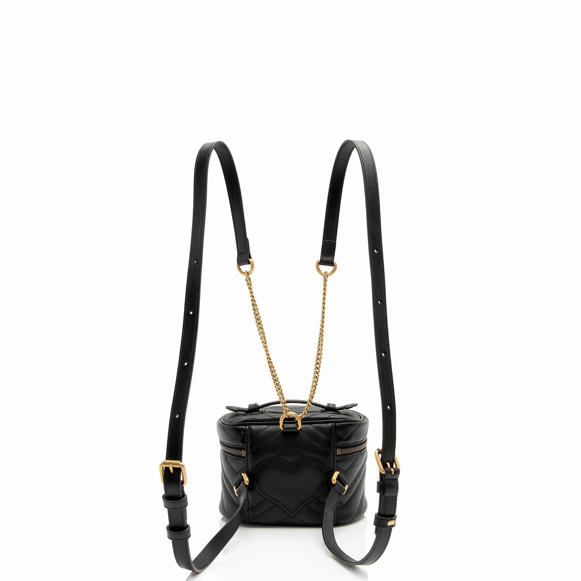 Gucci Matelasse Leather GG Marmont Round Mini Backpack (SHF-nSn7Zg)
