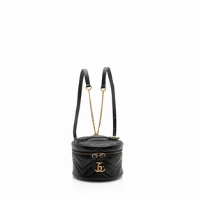 Gucci Matelasse Leather GG Marmont Round Mini Backpack (SHF-nSn7Zg)