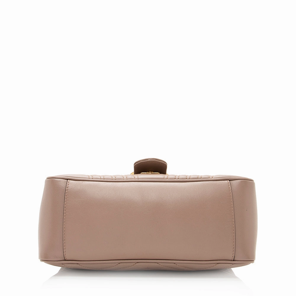 Gucci Matelasse Leather GG Marmont Top Handle Small Shoulder Bag (SHF-20966)