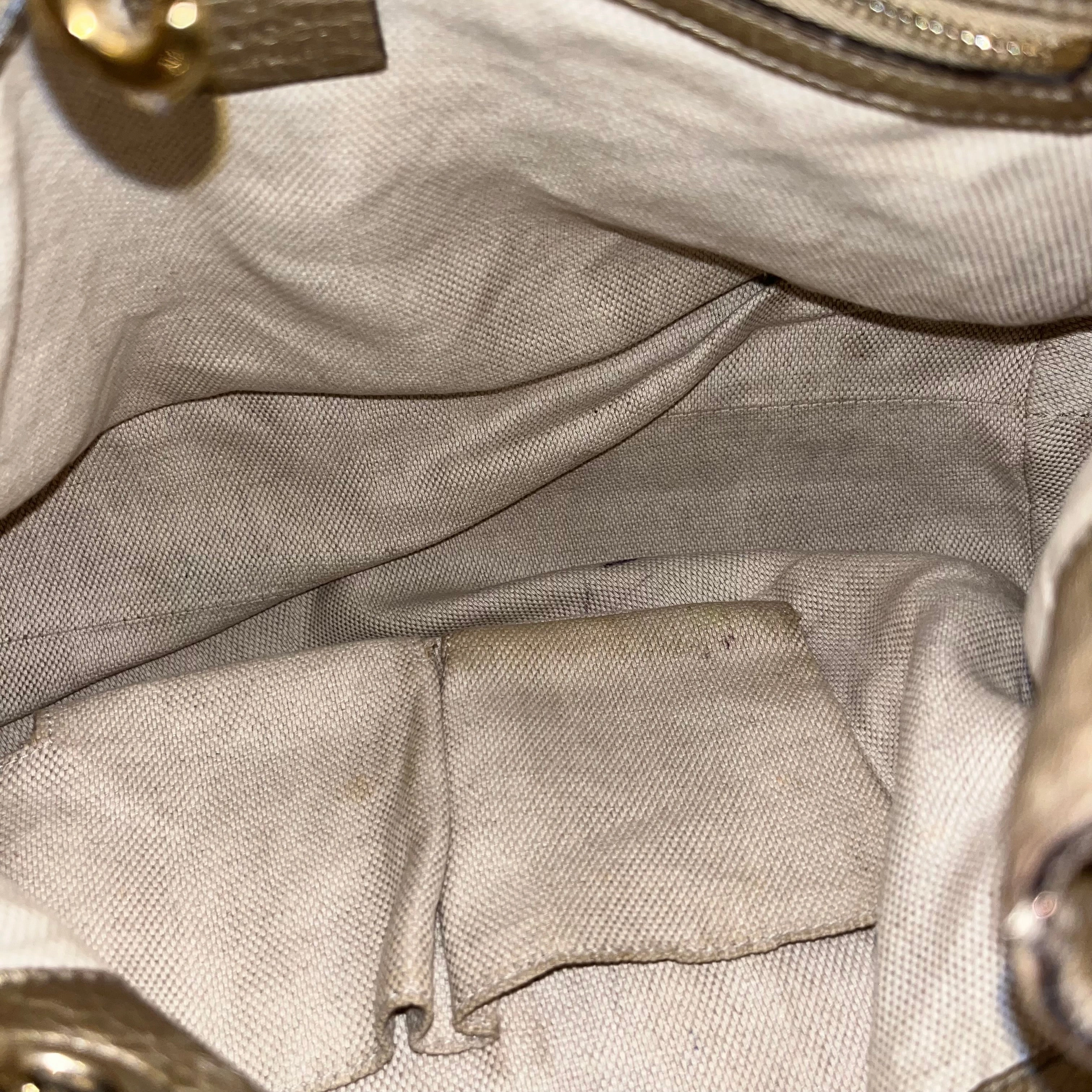 GUCCI Medium Soho Chain Metallic Pebbled Shoulder Bag