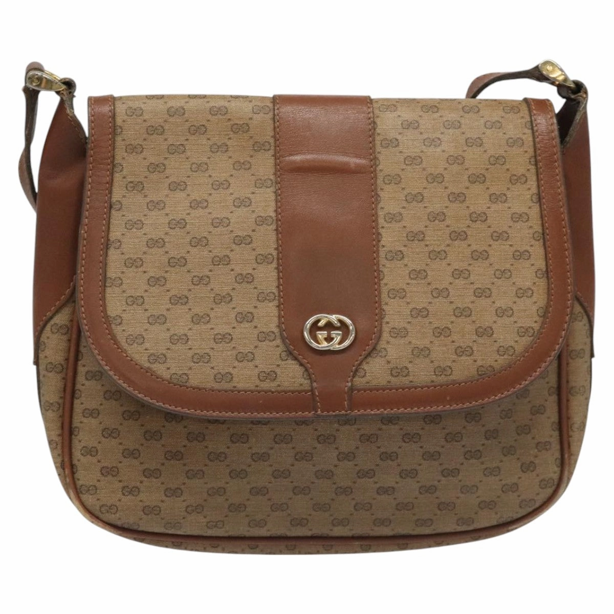 Gucci Micro Small Gg Canvas Brown Canvas Shoulder Bag ()