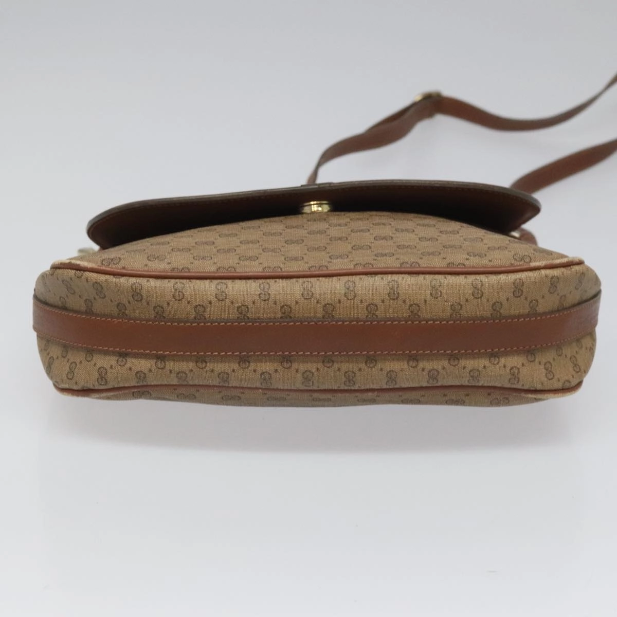 Gucci Micro Small Gg Canvas Brown Canvas Shoulder Bag ()