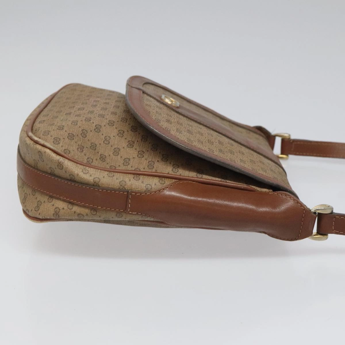 Gucci Micro Small Gg Canvas Brown Canvas Shoulder Bag ()