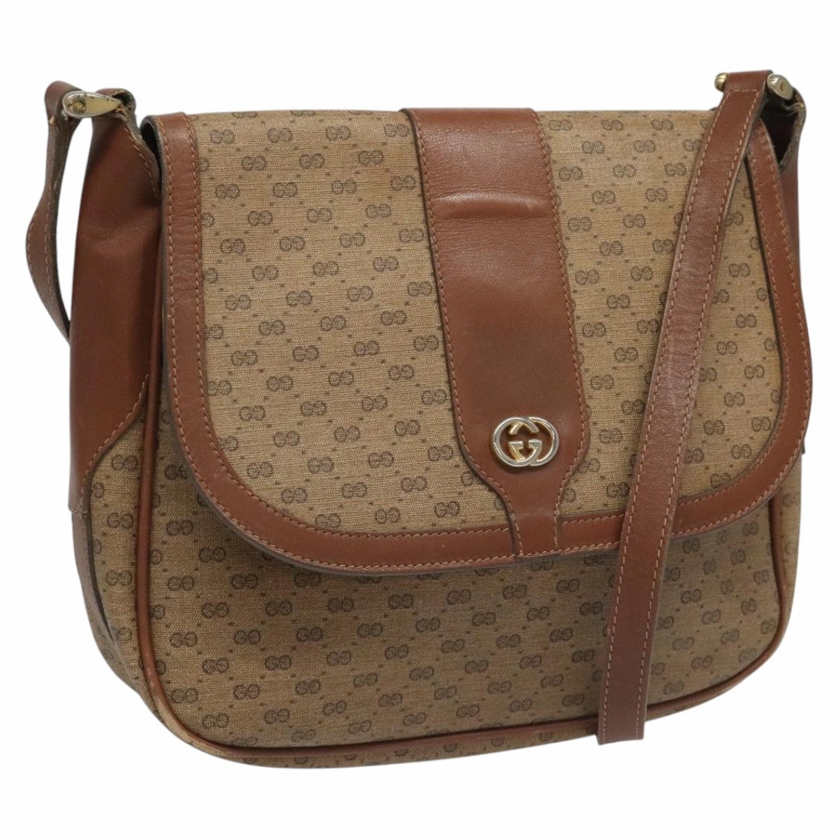 Gucci Micro Small Gg Canvas Brown Canvas Shoulder Bag ()