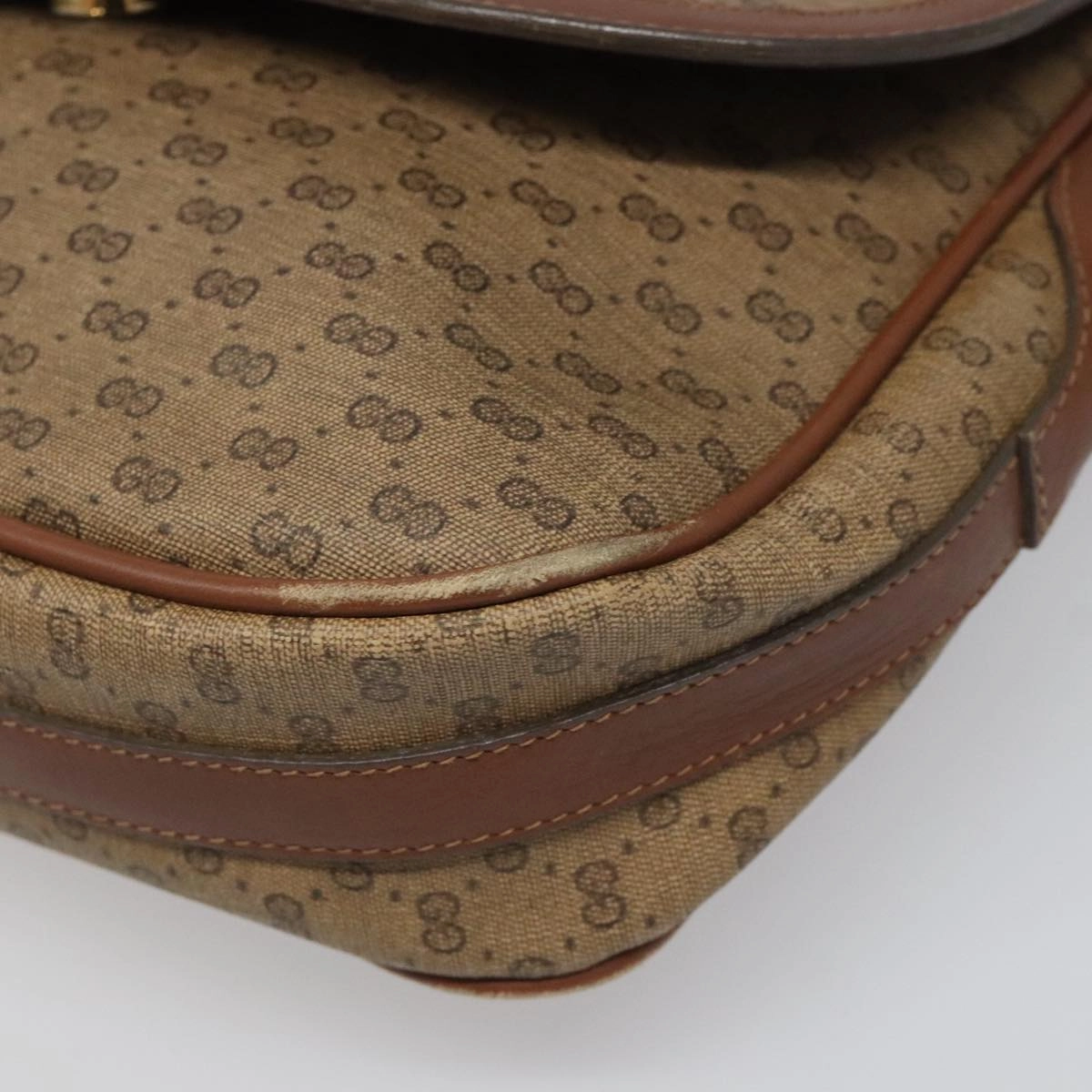 Gucci Micro Small Gg Canvas Brown Canvas Shoulder Bag ()