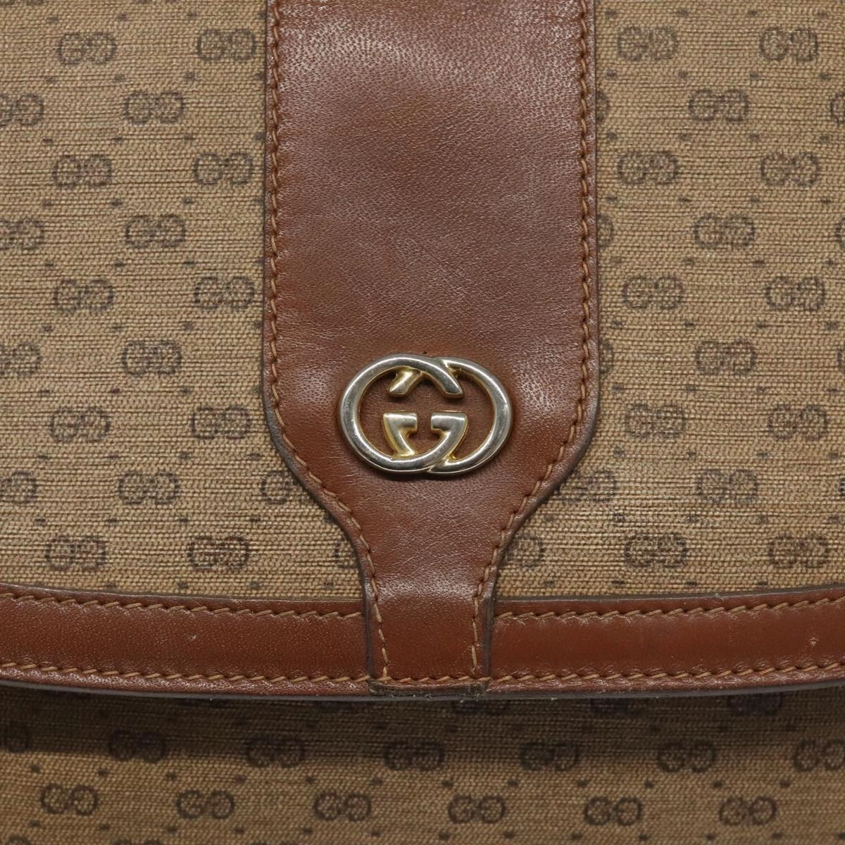 Gucci Micro Small Gg Canvas Brown Canvas Shoulder Bag ()