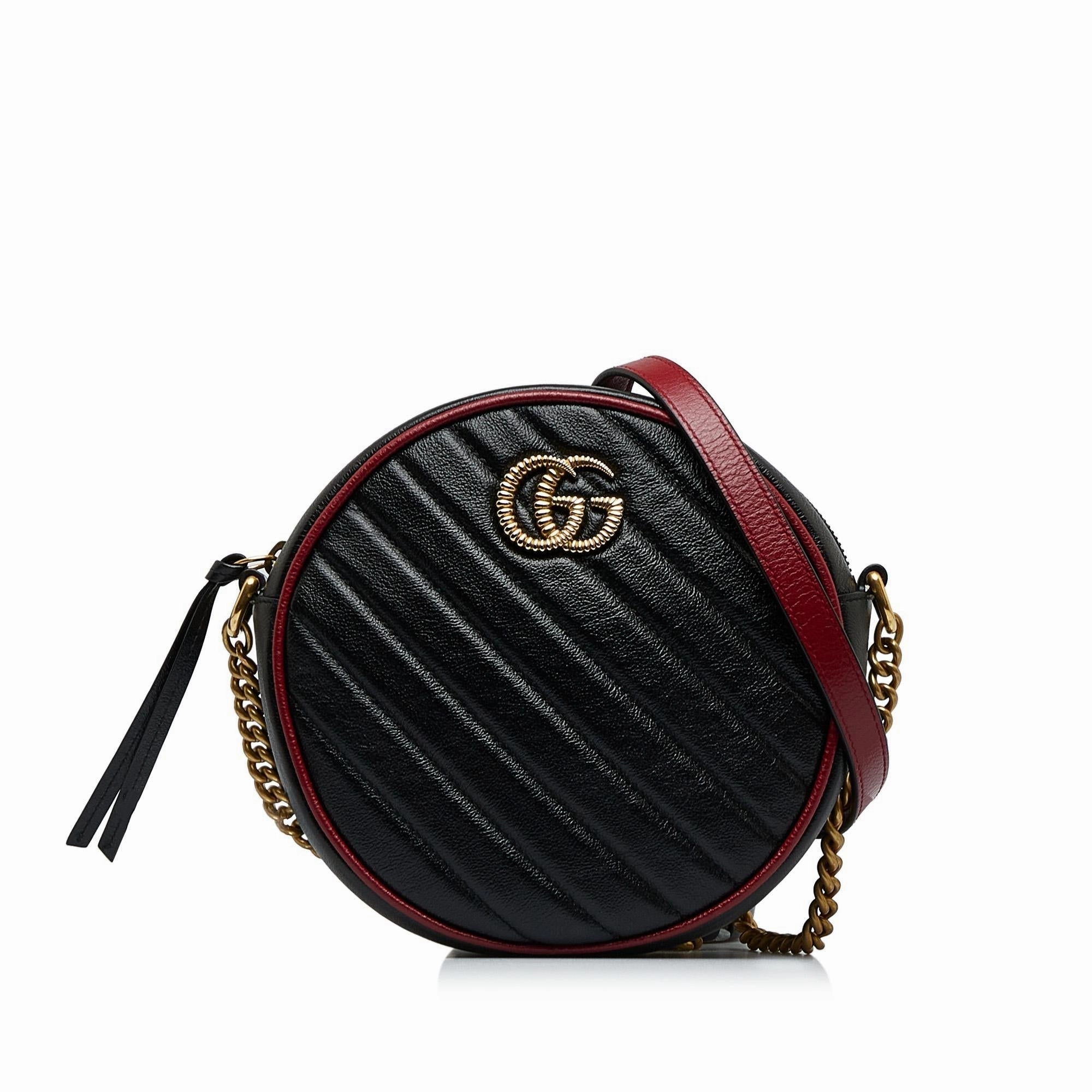 Gucci Mini Torchon GG Marmont Round Crossbody Bag (SHG-ZnjZFD)