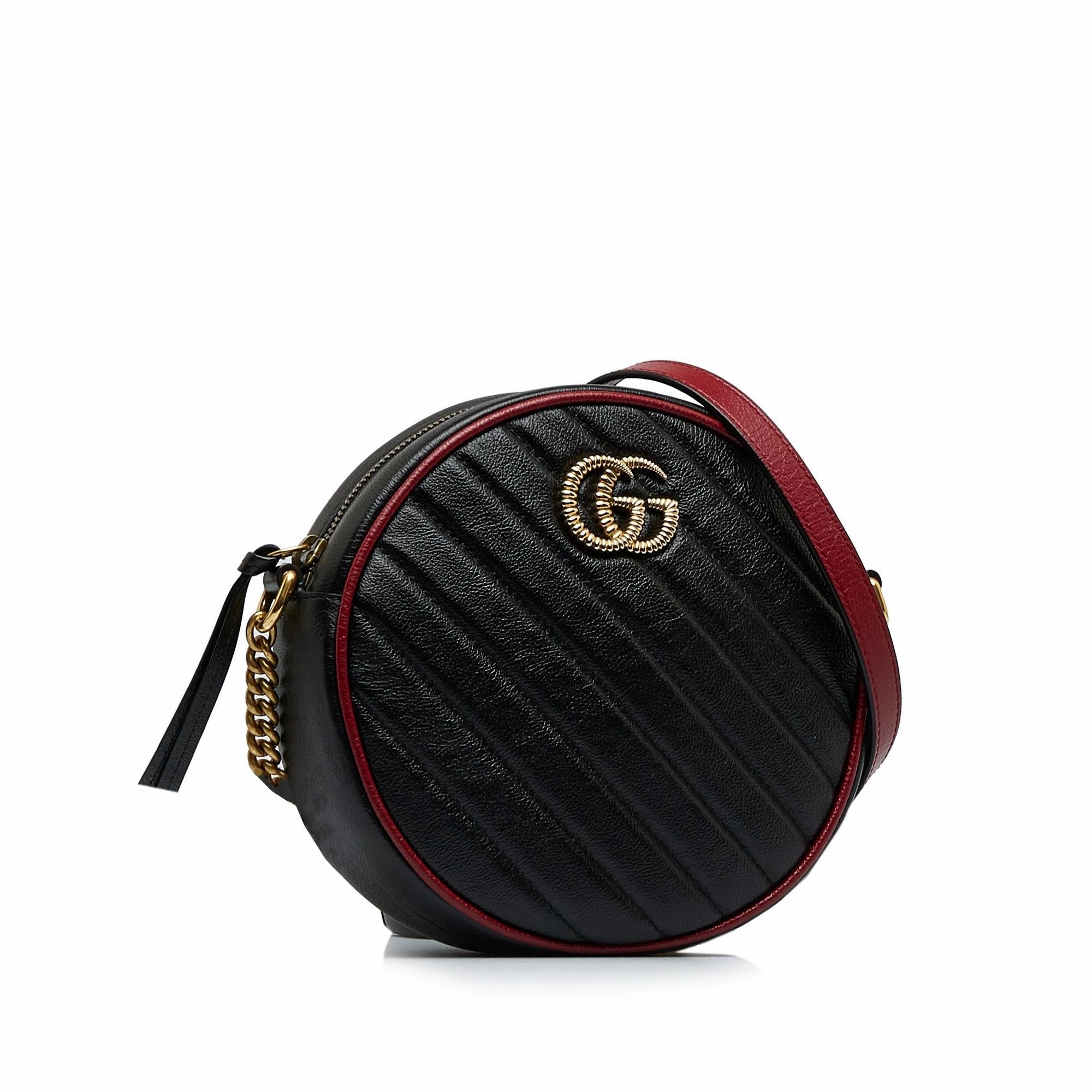 Gucci Mini Torchon GG Marmont Round Crossbody Bag (SHG-ZnjZFD)