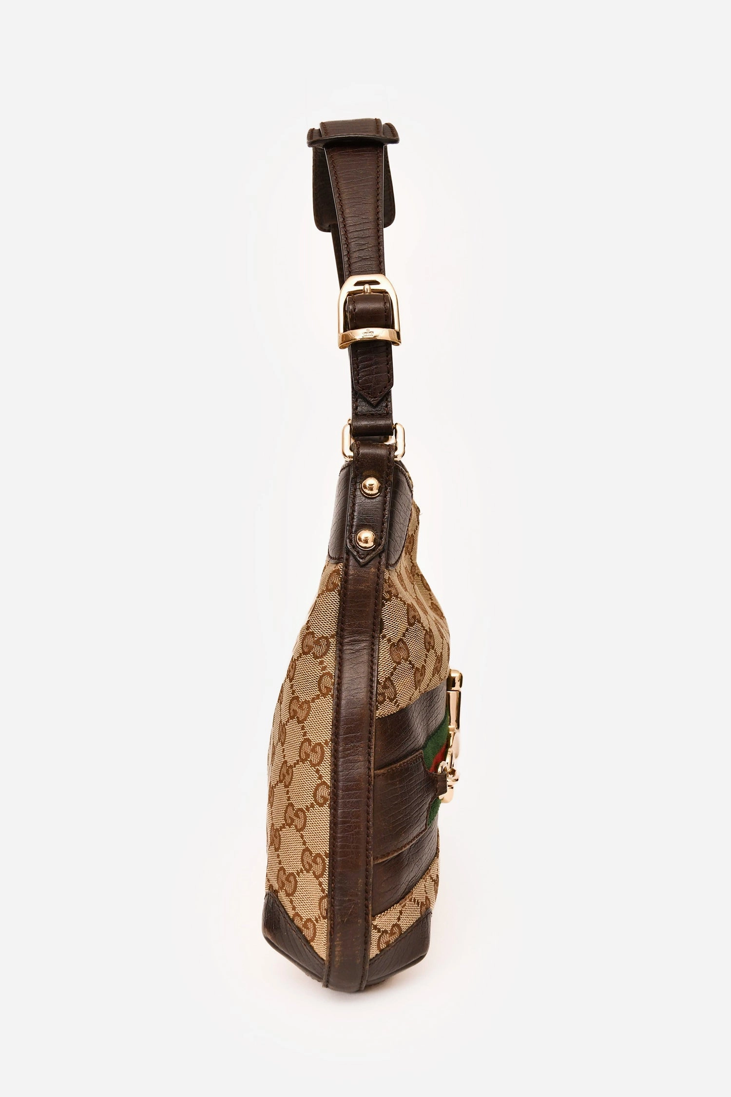 Gucci Monogram Leather Trim 'Hasler' Shoulder Bag