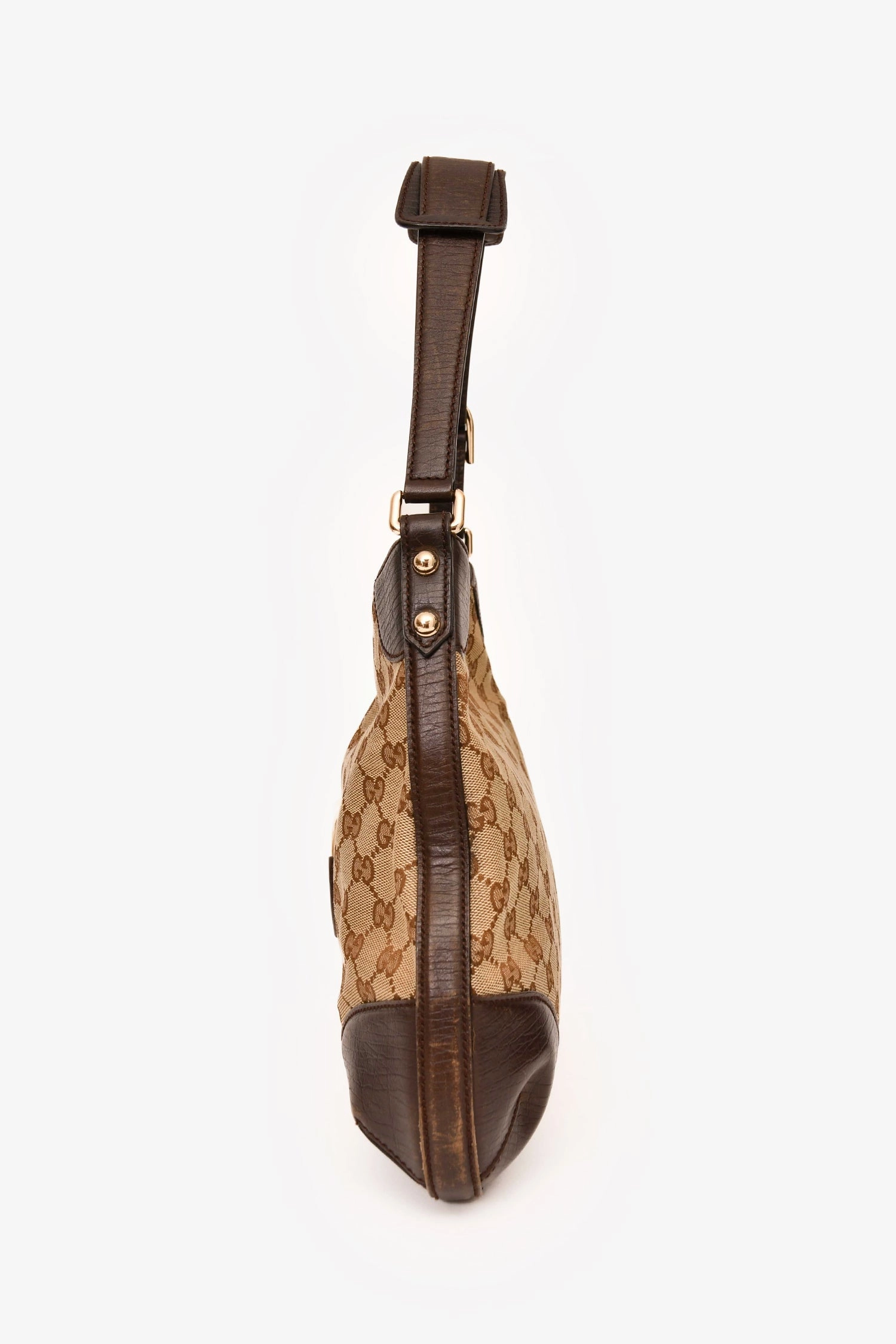 Gucci Monogram Leather Trim 'Hasler' Shoulder Bag