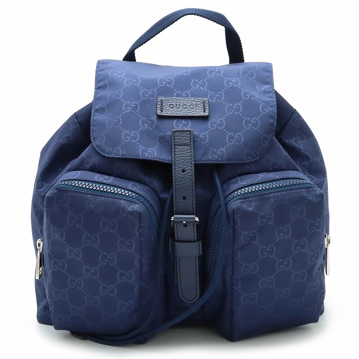 Gucci Nylon Leather Backpack Navy