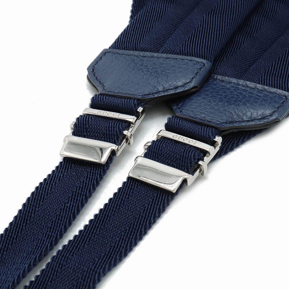 Gucci Nylon Leather Backpack Navy