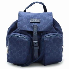Gucci Nylon Leather Backpack Navy