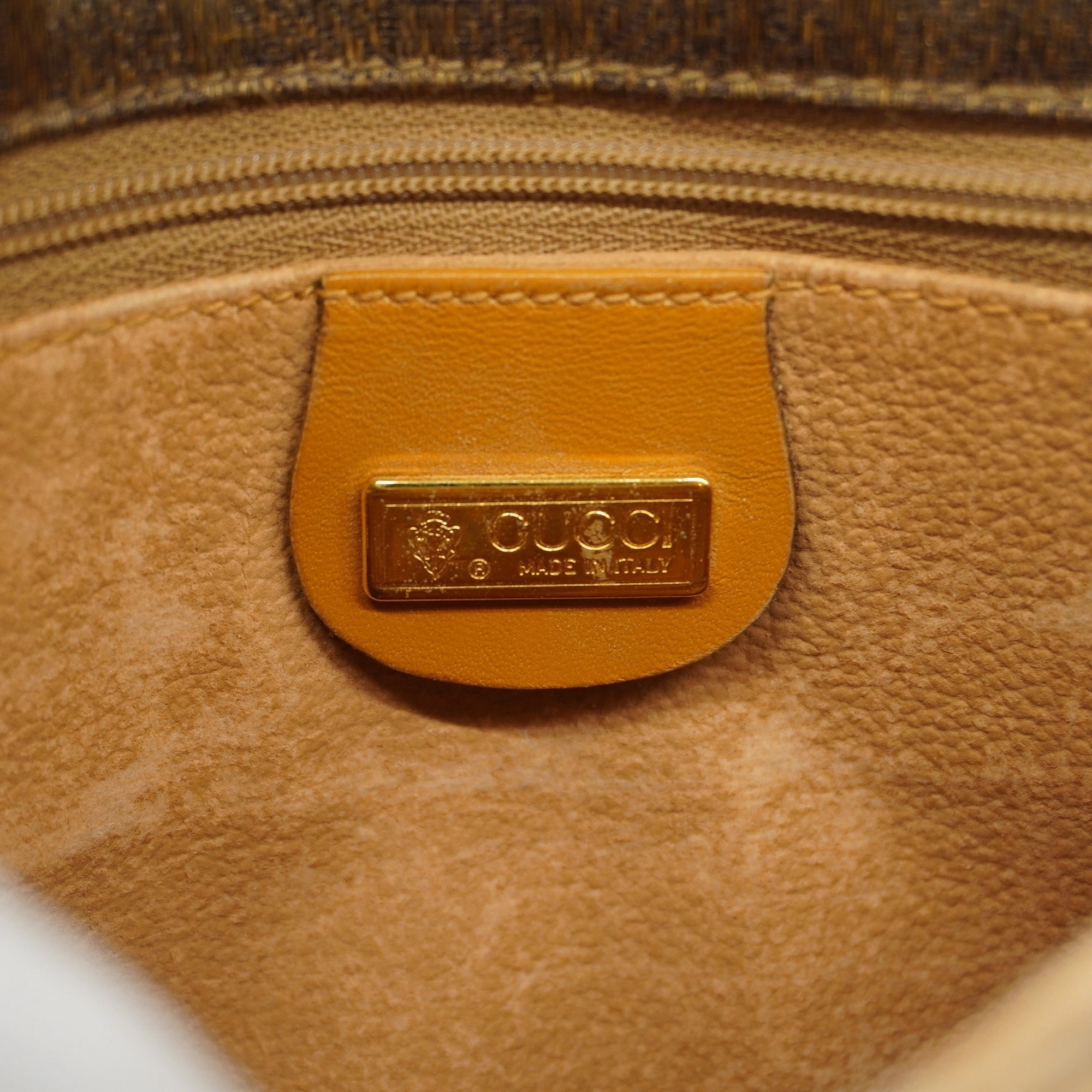 GUCCI  Old  001 14 0712 Women's Leather,PVC Shoulder Bag Beige