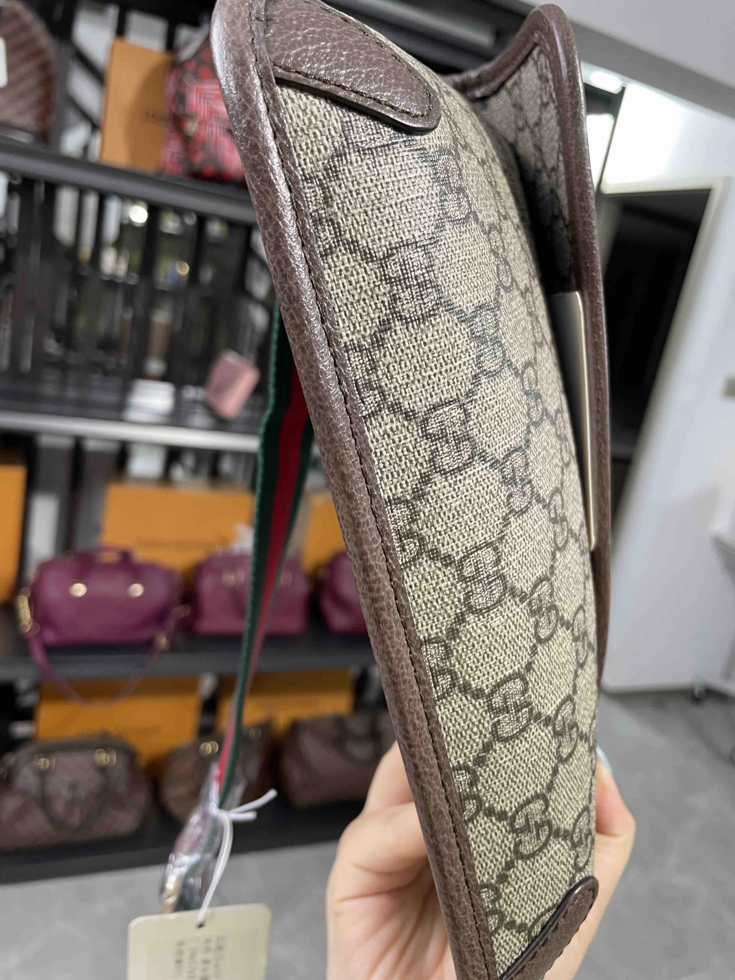 Gucci Ophidia Beige Canvas Crossbody Bag