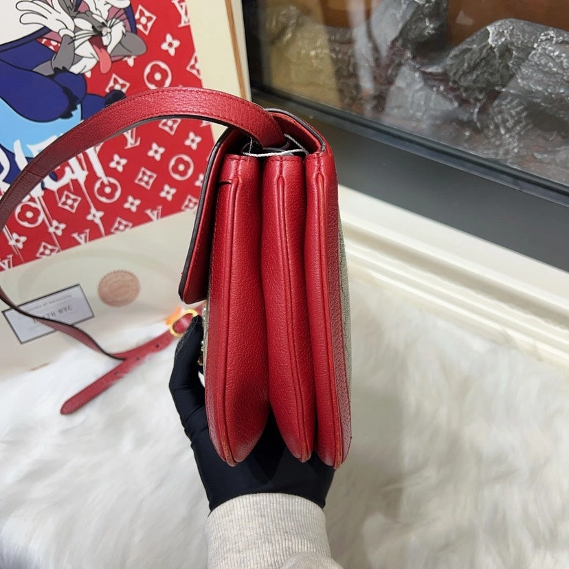 Gucci Ophidia Beige Red Bee Shoulder Bag
