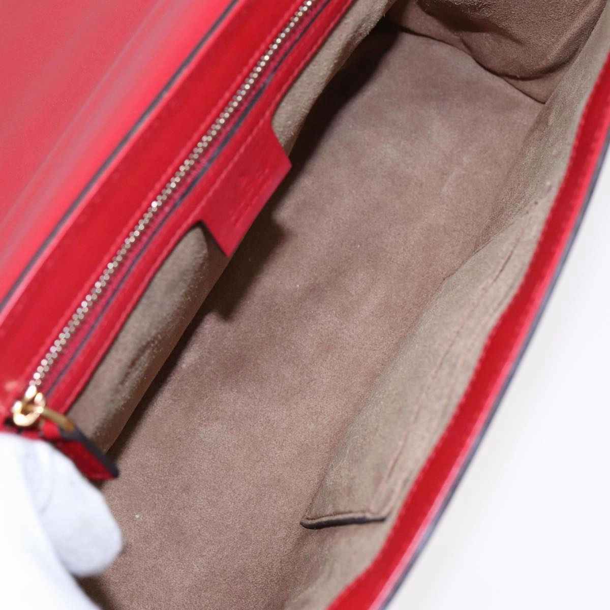 GUCCI Padlock Chain Shoulder Bag Leather Red Pink  bs16789