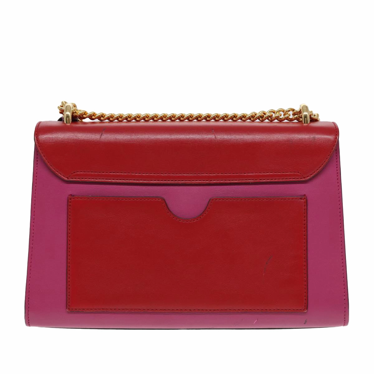 GUCCI Padlock Chain Shoulder Bag Leather Red Pink  bs16789