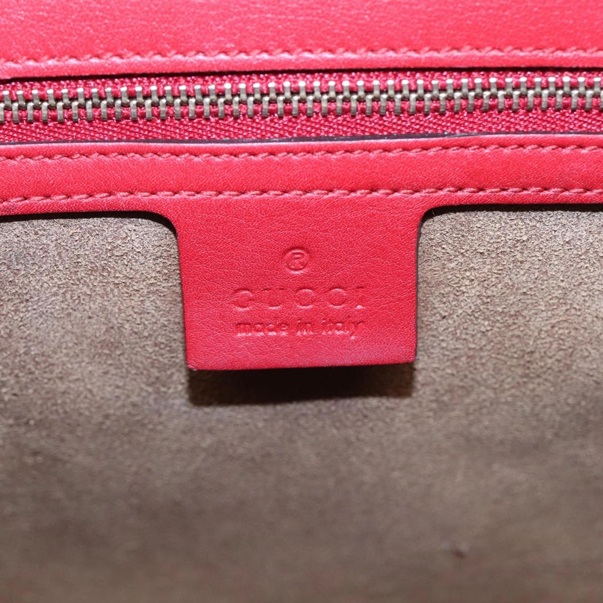GUCCI Padlock Chain Shoulder Bag Leather Red Pink  bs16789