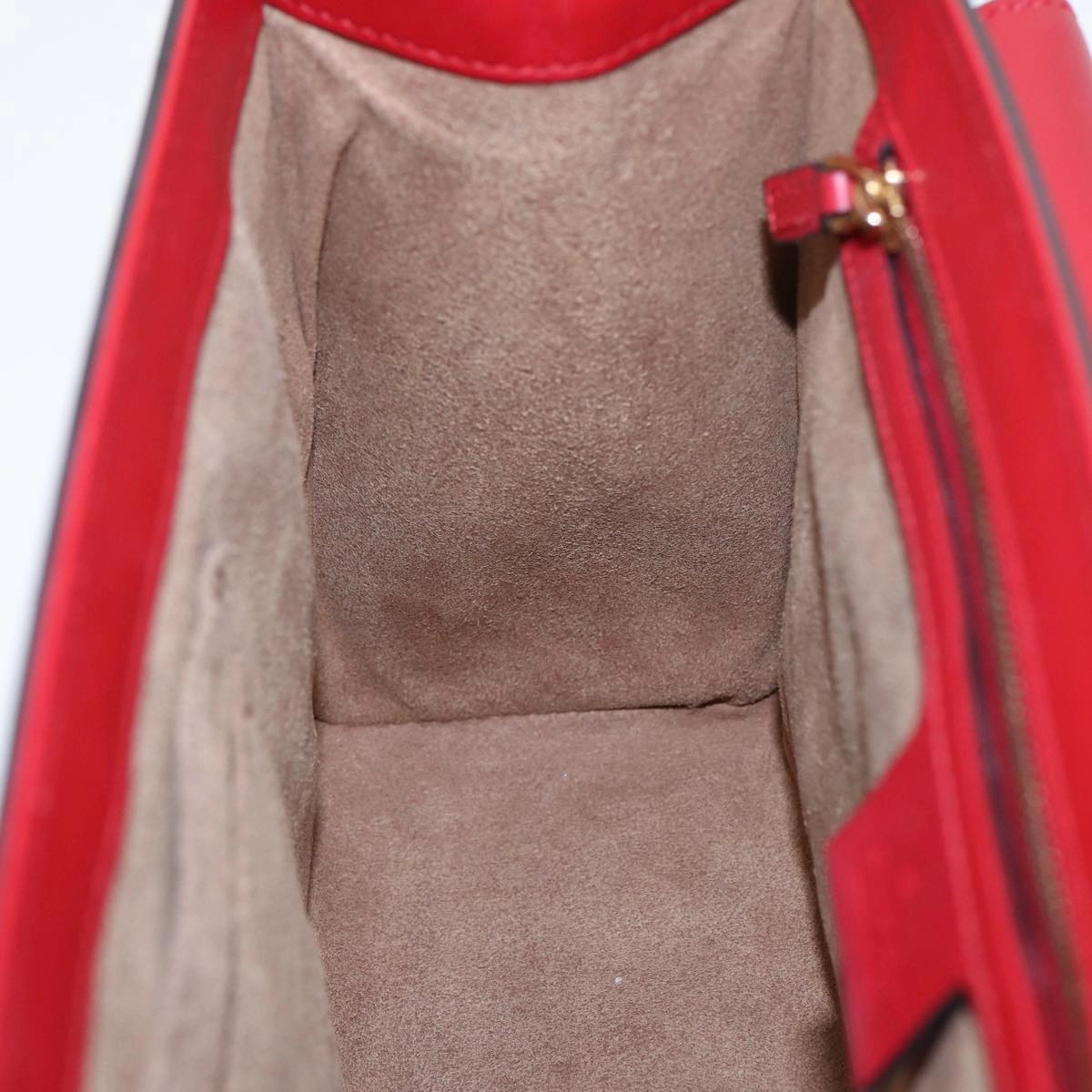 GUCCI Padlock Chain Shoulder Bag Leather Red Pink  bs16789