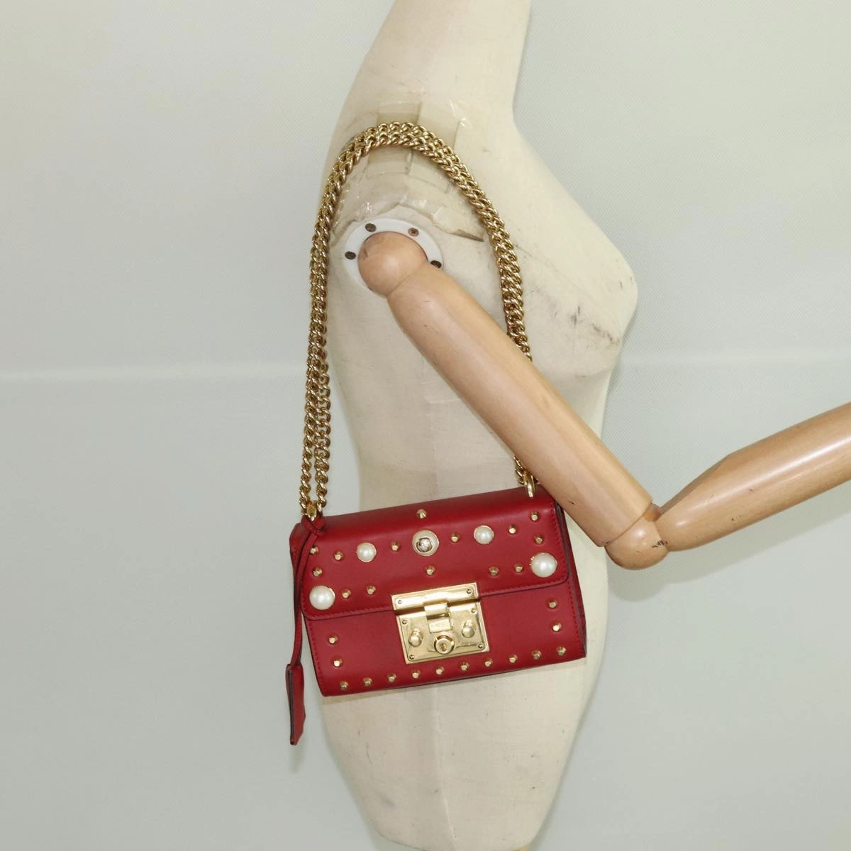 Gucci Padlock Red Leather Shoulder Bag ()