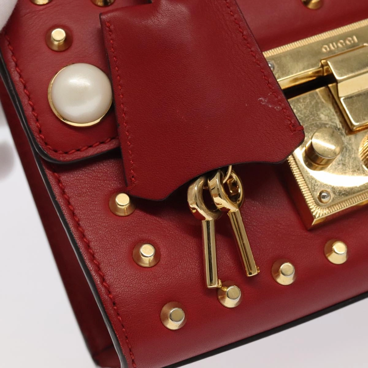 Gucci Padlock Red Leather Shoulder Bag ()