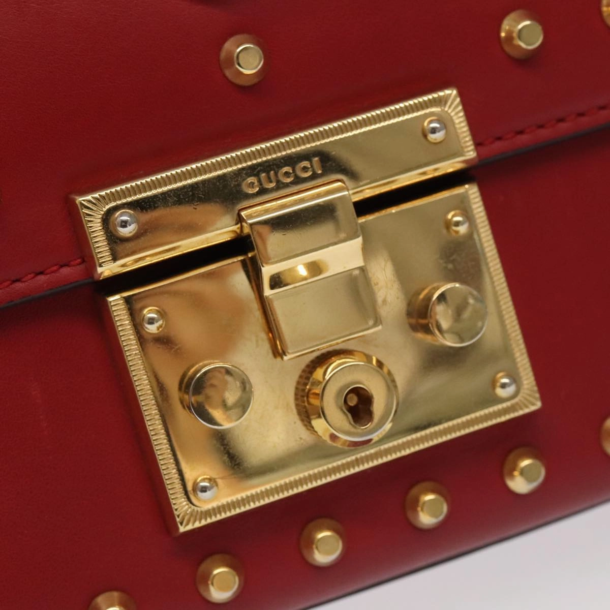 Gucci Padlock Red Leather Shoulder Bag ()