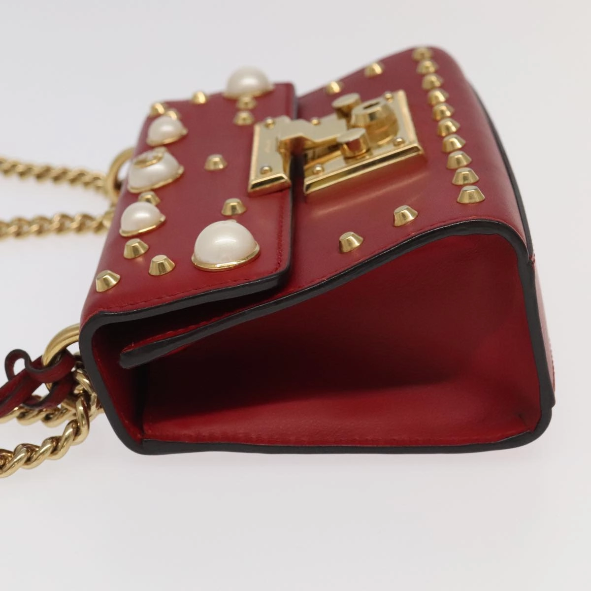 Gucci Padlock Red Leather Shoulder Bag ()