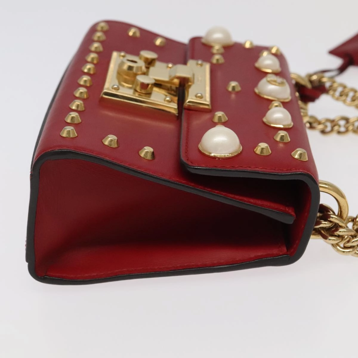Gucci Padlock Red Leather Shoulder Bag ()