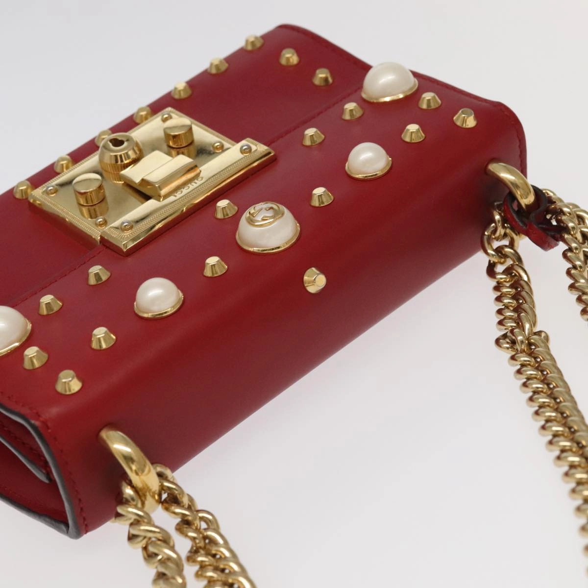Gucci Padlock Red Leather Shoulder Bag ()