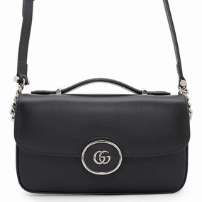 GUCCI Petit GG 2way Shoulder Bag Black739722 Leather
