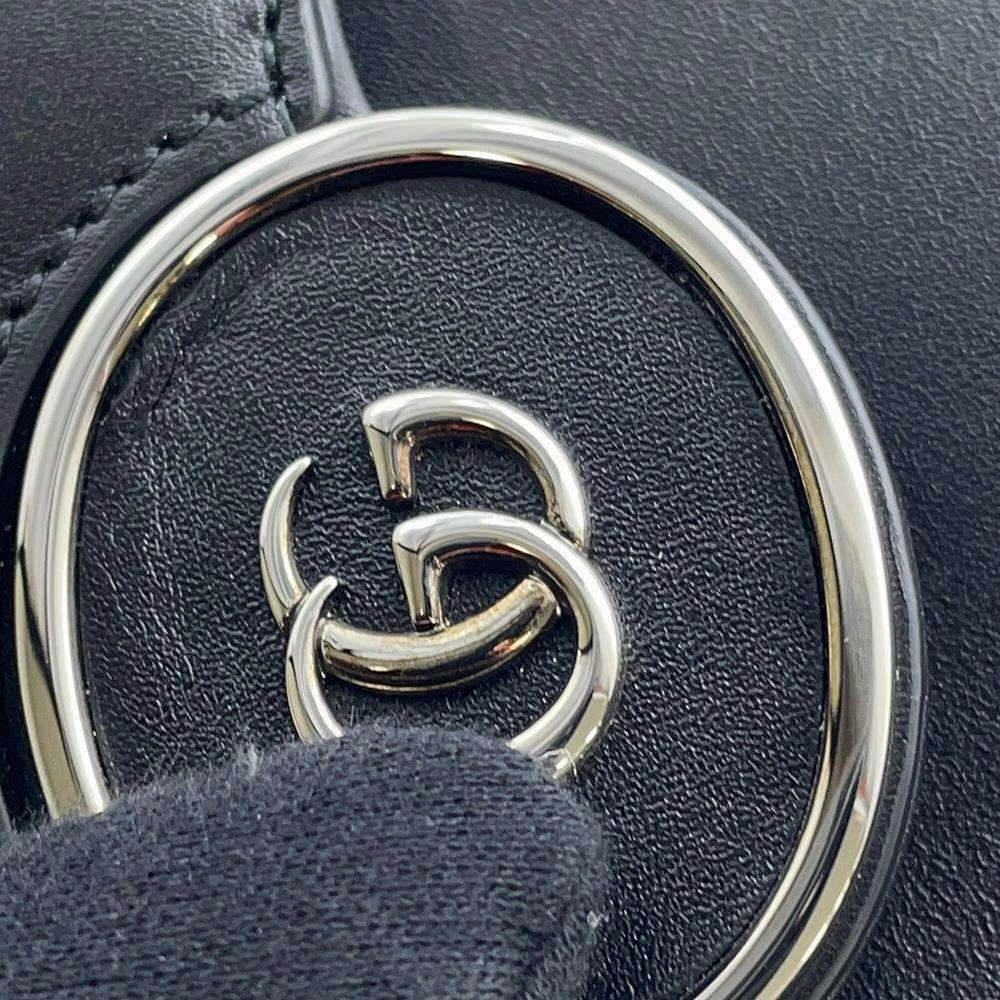 GUCCI Petit GG 2way Shoulder Bag Black739722 Leather