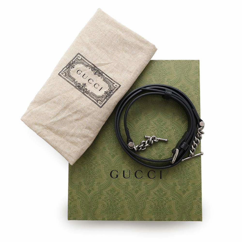 GUCCI Petit GG 2way Shoulder Bag Black739722 Leather