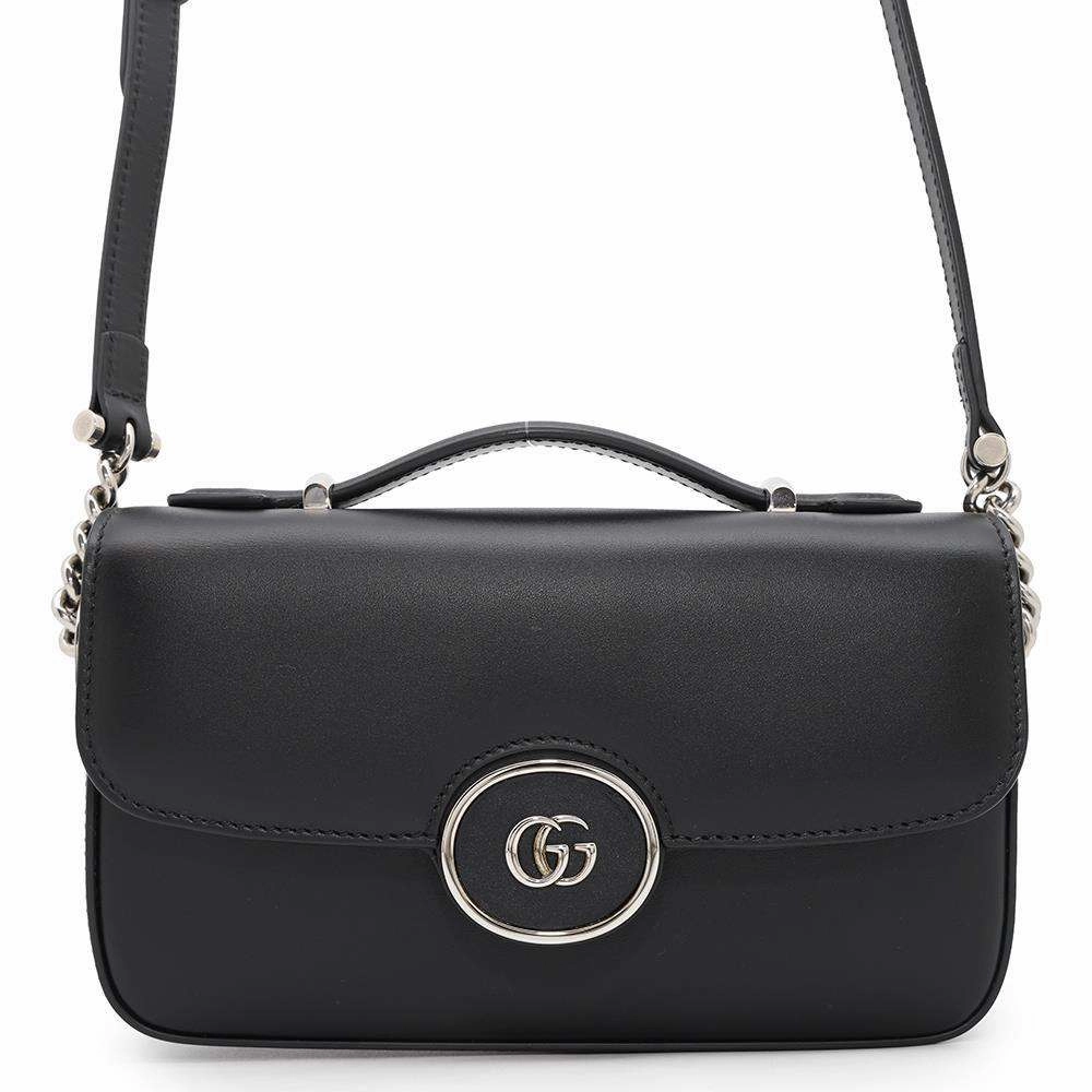 GUCCI Petit GG 2way Shoulder Bag Black739722 Leather