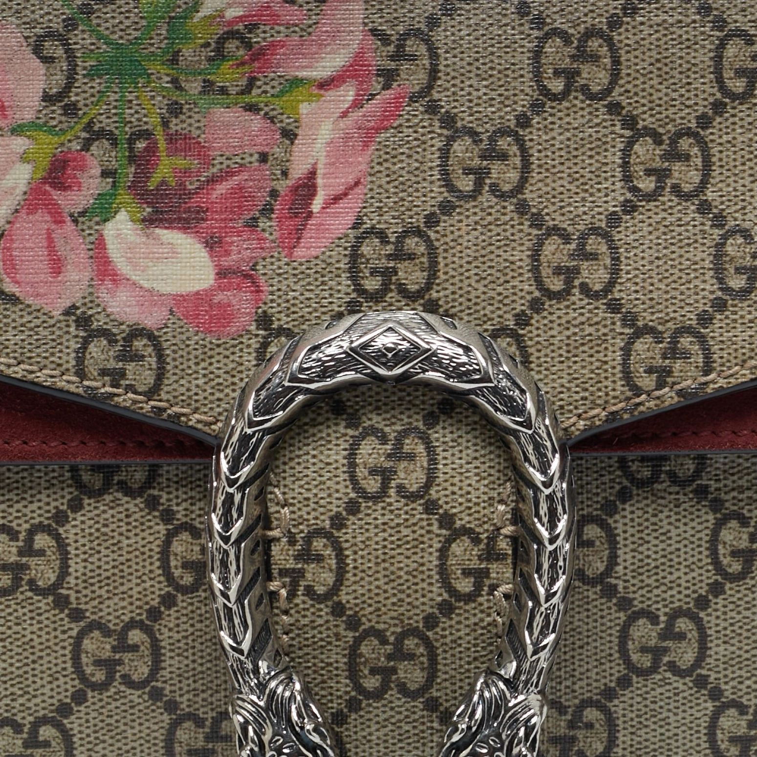 Gucci Pink/beige Gg Supreme Blooms Canvas Small Dionysus Shoulder Bag