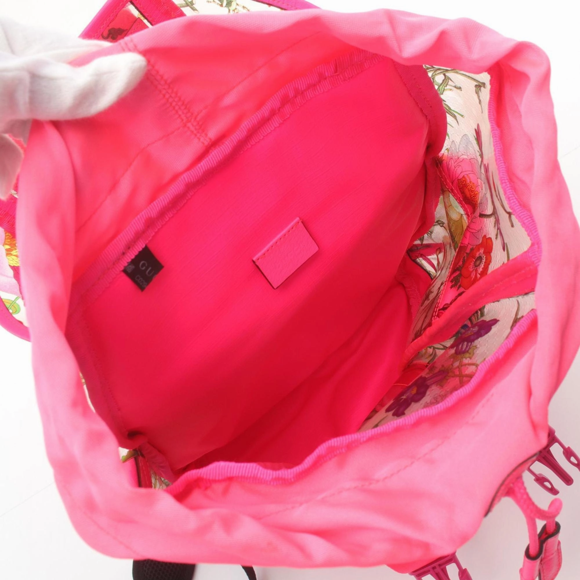 Gucci  pink Coated Canvas Leather Backpack (Pre-Owned)