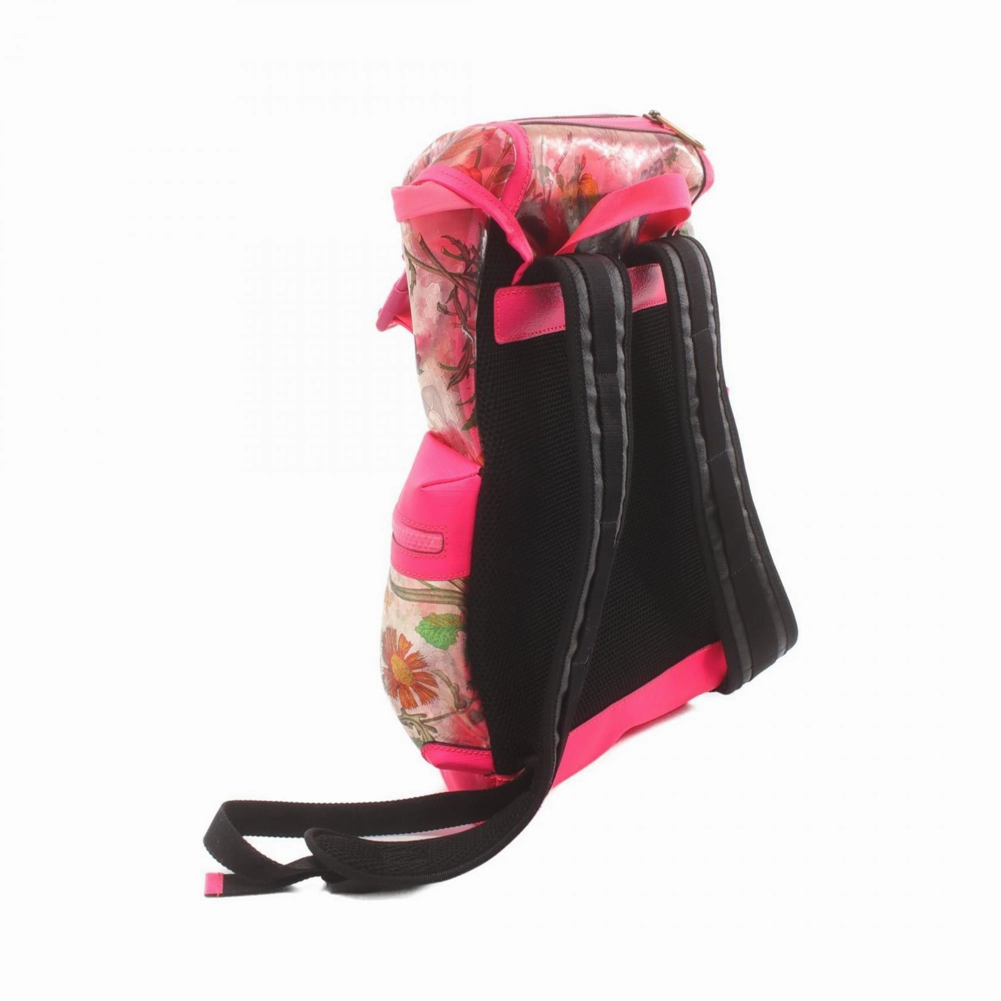 Gucci  pink Coated Canvas Leather Backpack (Pre-Owned)