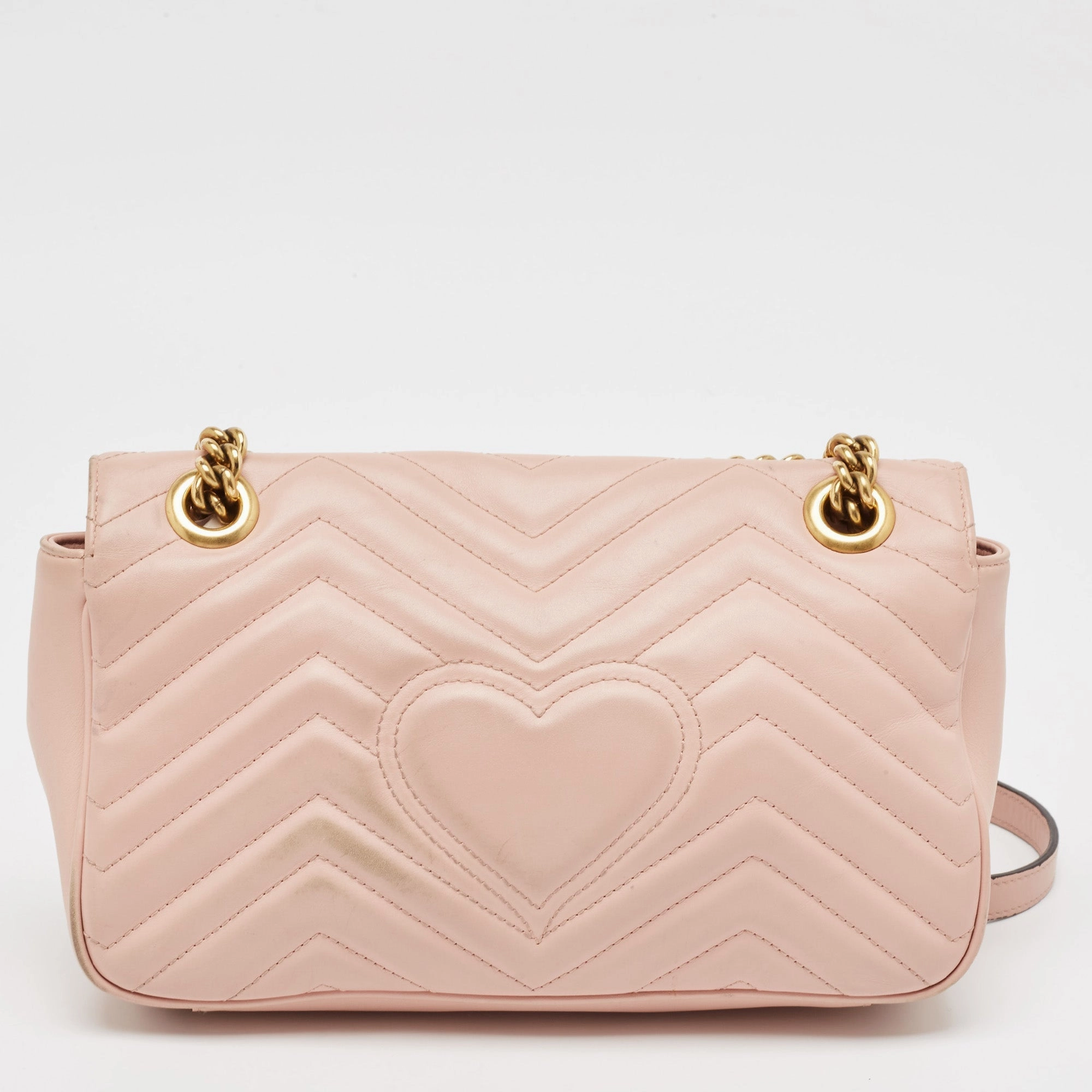 Gucci Pink Matelass&eacute; Leather Small Gg Marmont Shoulder Bag