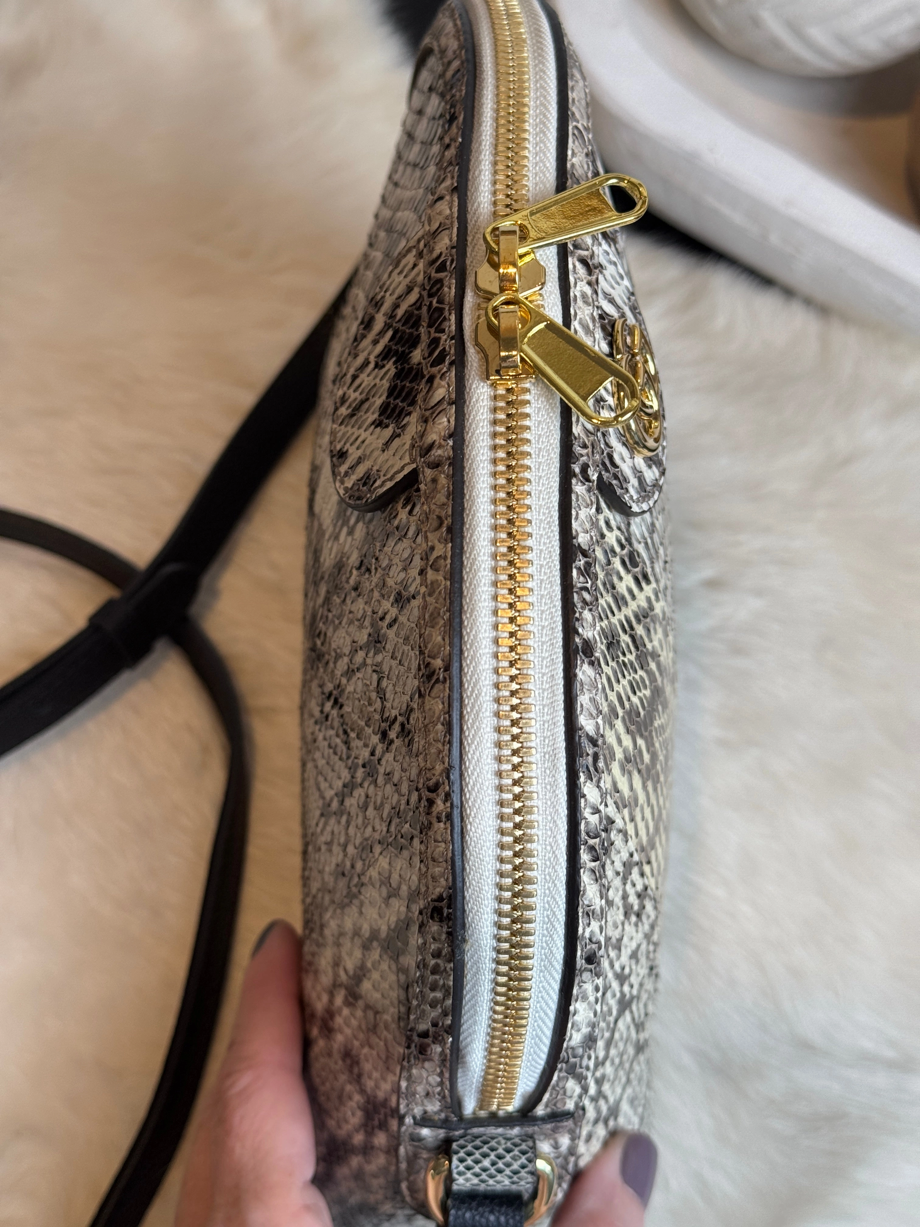 GUCCI Python Snake Small Dome Crossbody Bag