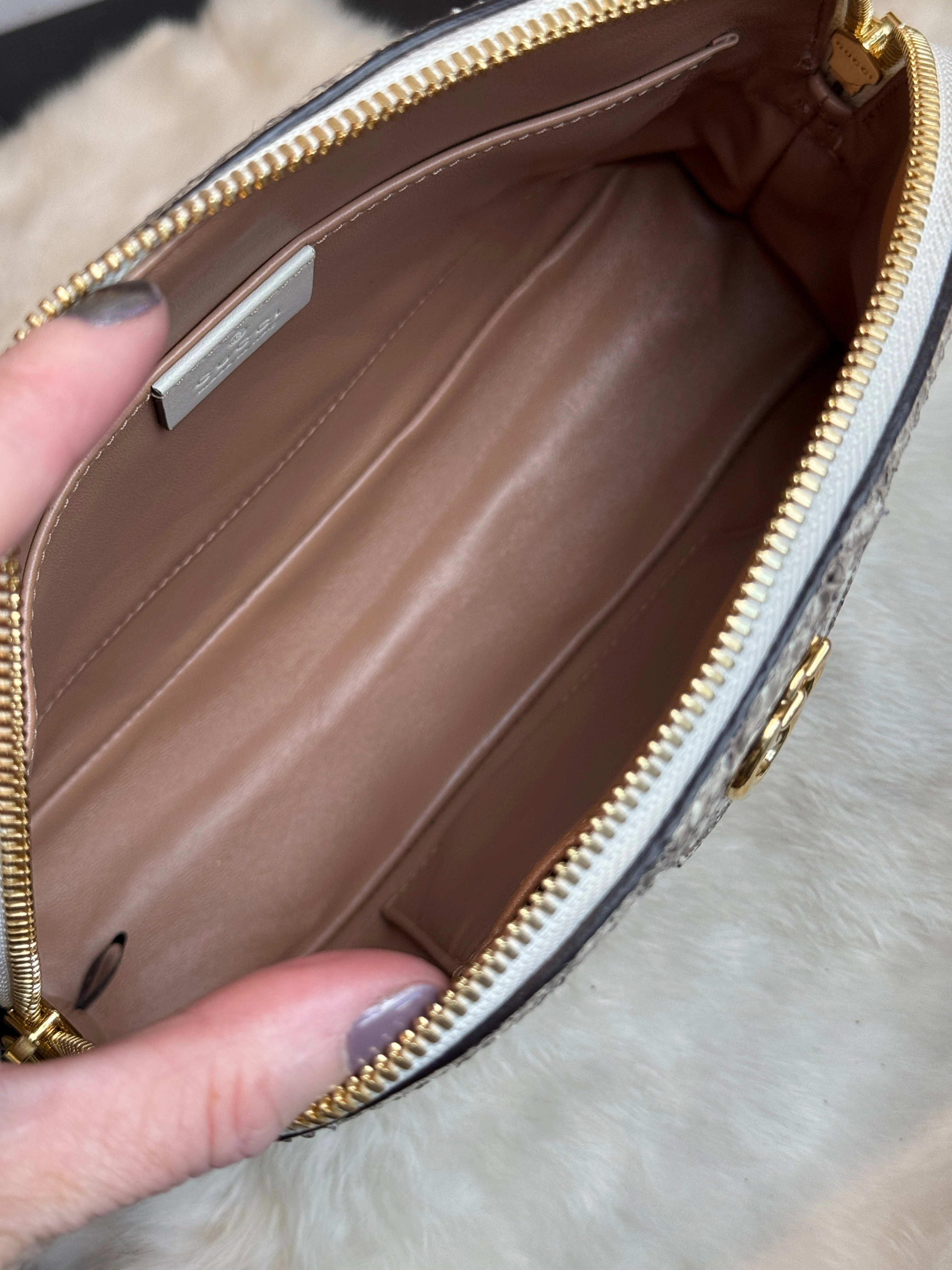 GUCCI Python Snake Small Dome Crossbody Bag