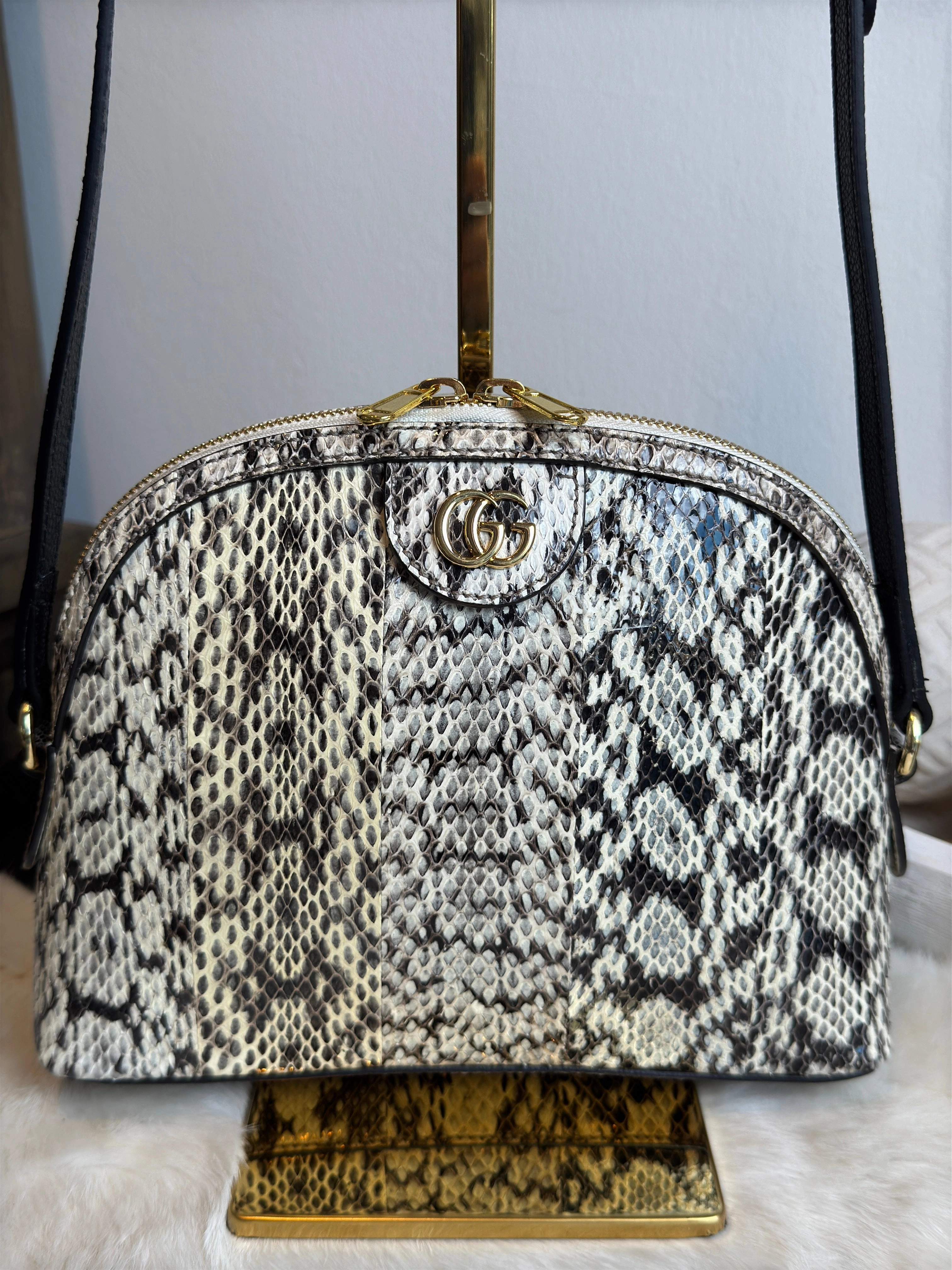 GUCCI Python Snake Small Dome Crossbody Bag