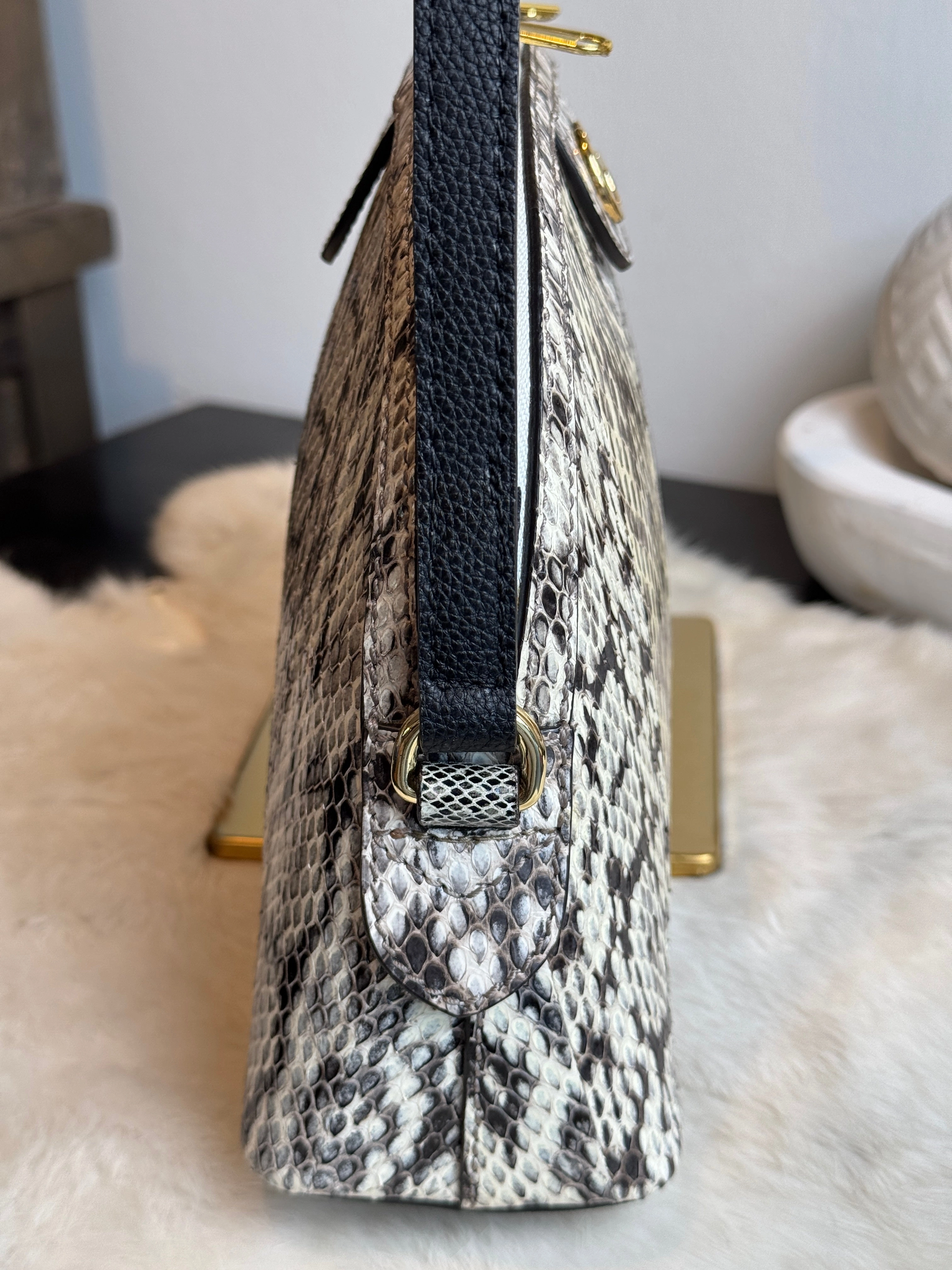 GUCCI Python Snake Small Dome Crossbody Bag