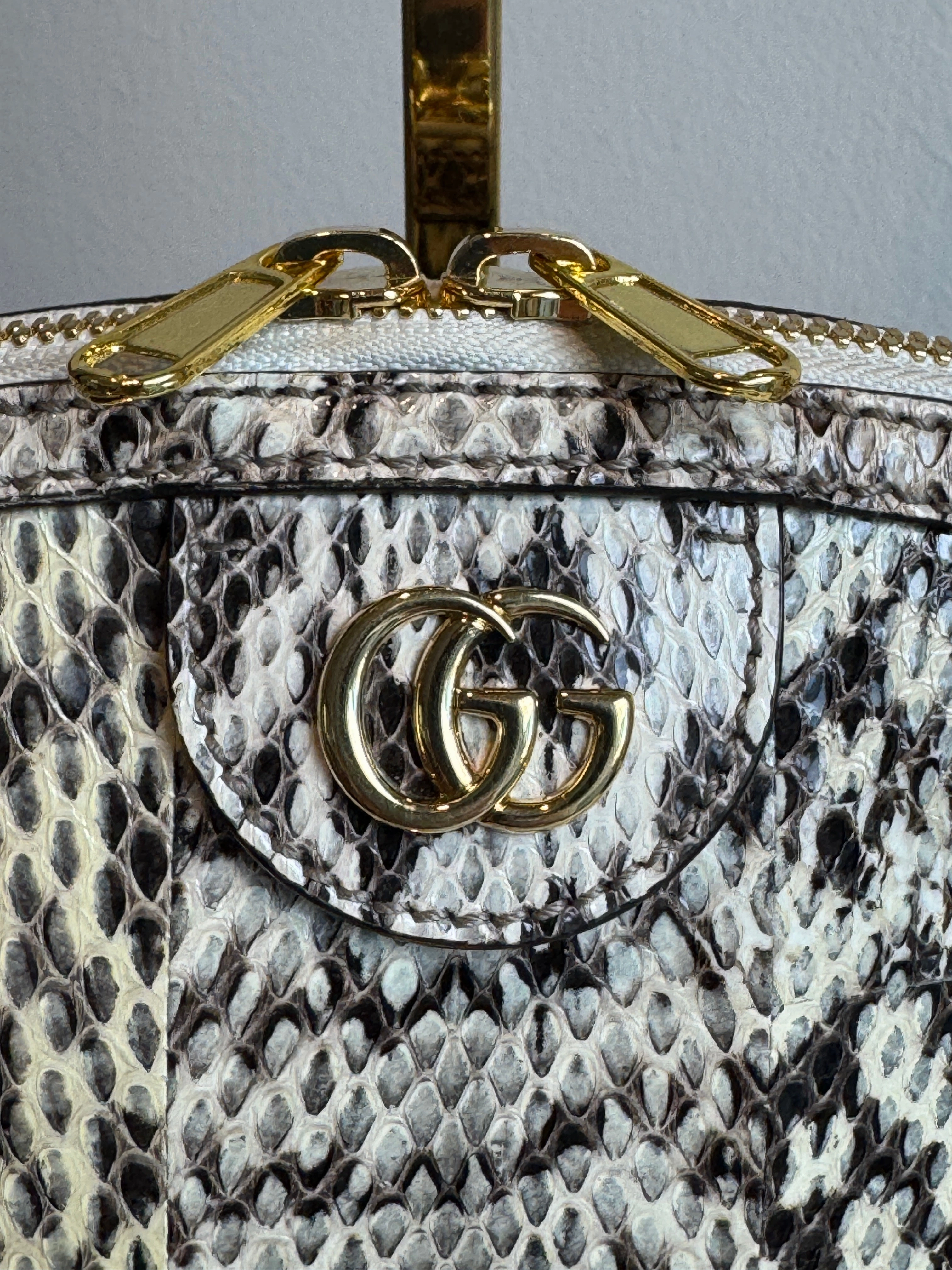 GUCCI Python Snake Small Dome Crossbody Bag
