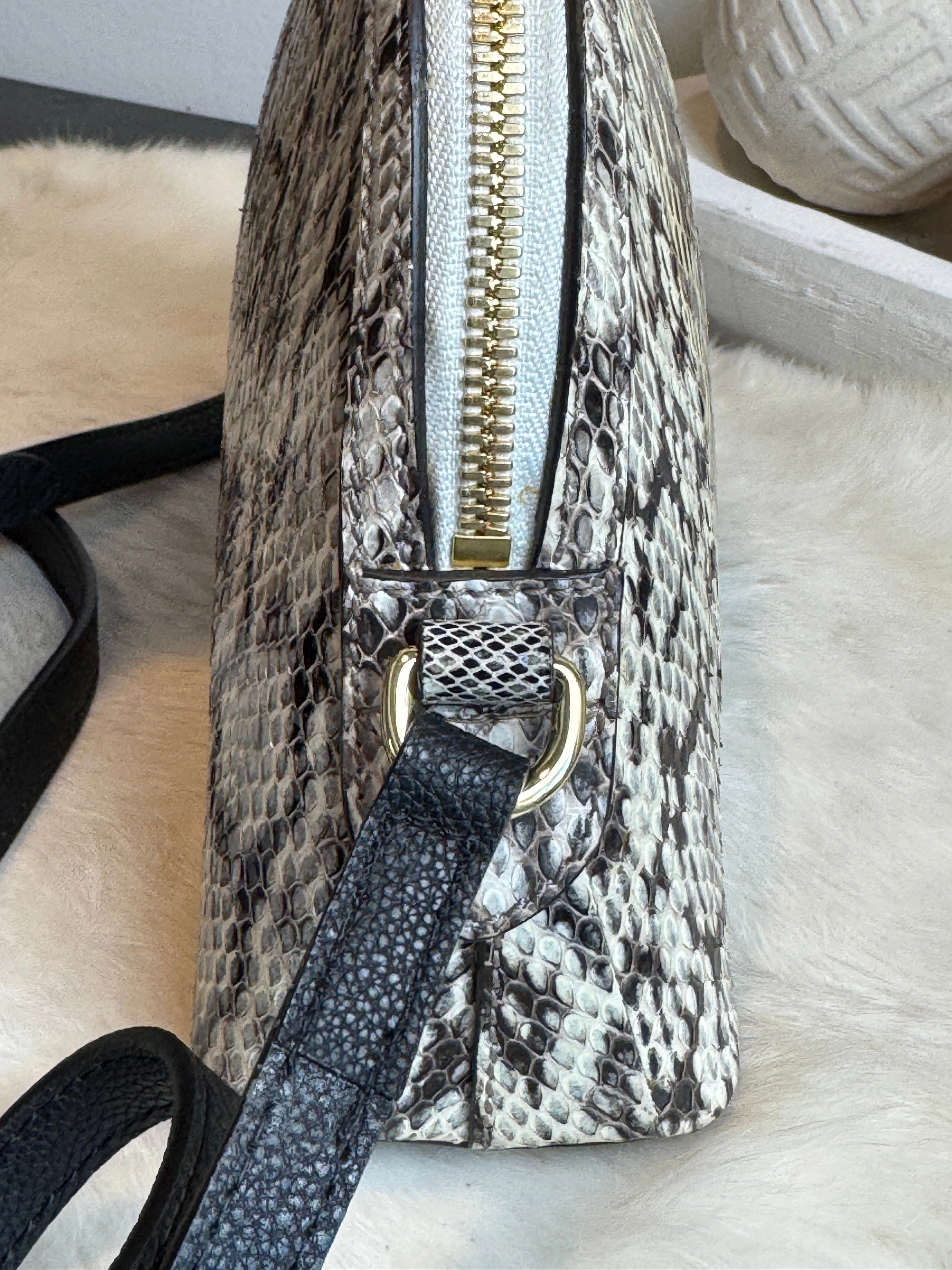GUCCI Python Snake Small Dome Crossbody Bag